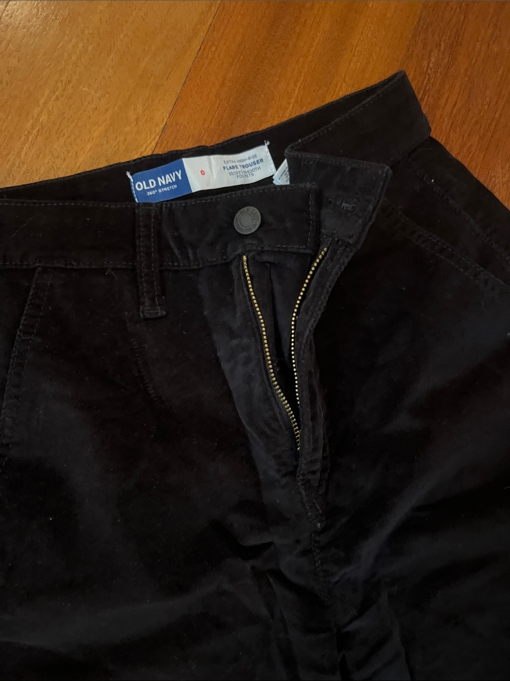 High rise velvet flare pants